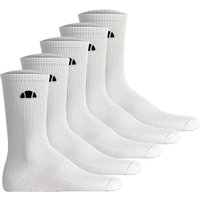 ELLESSE ellesse Unisex Socken, 5er Pack - ALACRE, Crew Socken, Logo, einfarbig, Größe 41-46 in Weiß