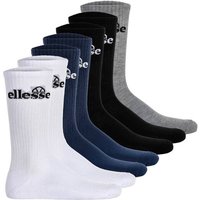 ELLESSE ellesse Unisex Sport-Socken, 7 Paar - Trego Sport Sock, Crew Socks, Tennis, Ripp-Bündchen, Logo, Größe 43-46,5 in Schwarz