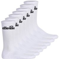 ELLESSE ellesse Unisex Sport-Socken, 7 Paar - Trego Sport Sock, Crew Socks, Tennis, Ripp-Bündchen, Logo, Größe 36-38 in Weiß