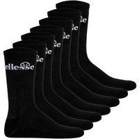 ELLESSE ellesse Unisex Sport-Socken, 7 Paar - Trego Sport Sock, Crew Socks, Tennis, Ripp-Bündchen, Logo, Größe 36-38 in Schwarz