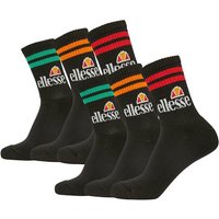 ELLESSE Ellesse Unisex Sportsocken PULLO, 6 Paar - Tennissocken, Crew Socken, Logo, Größe 40-43 in Schwarz