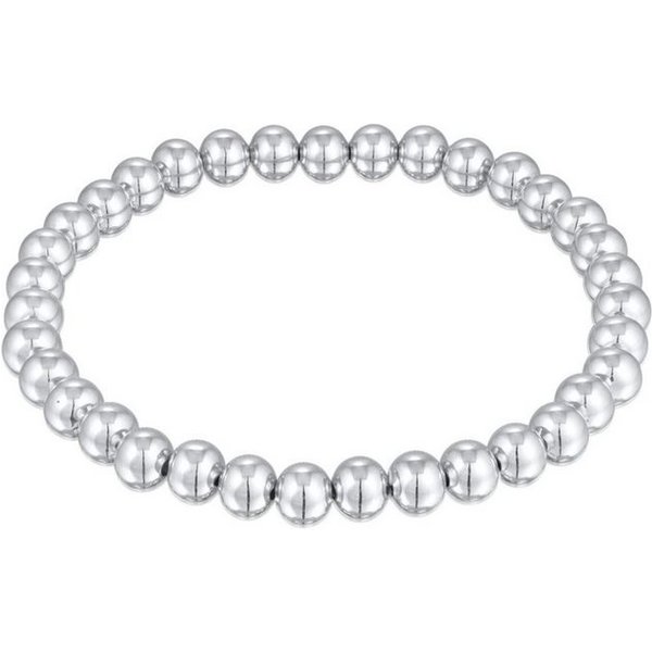 Elli Armband Set Kugel Perlen Messing Silberfarben, Kugel