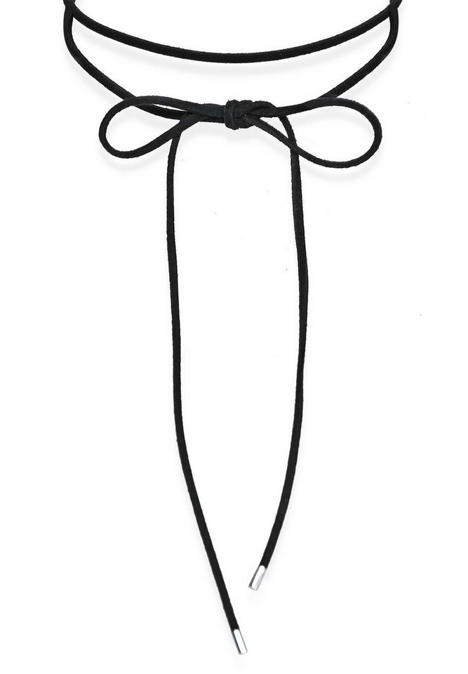 Elli Choker Choker Velour Leder Schwarz 925 Silber – Bild 2 von 5