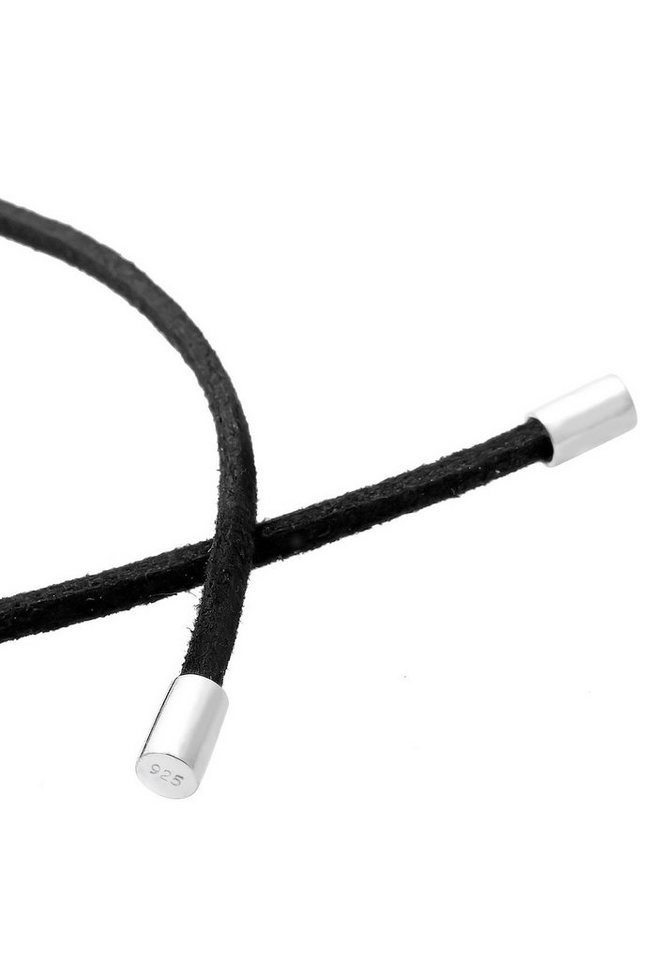 Elli Choker Choker Velour Leder Schwarz 925 Silber – Bild 4 von 5