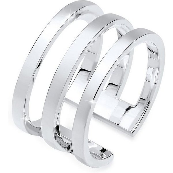 Elli Fingerring Silberring Breit Schlicht Offen 925 Silber