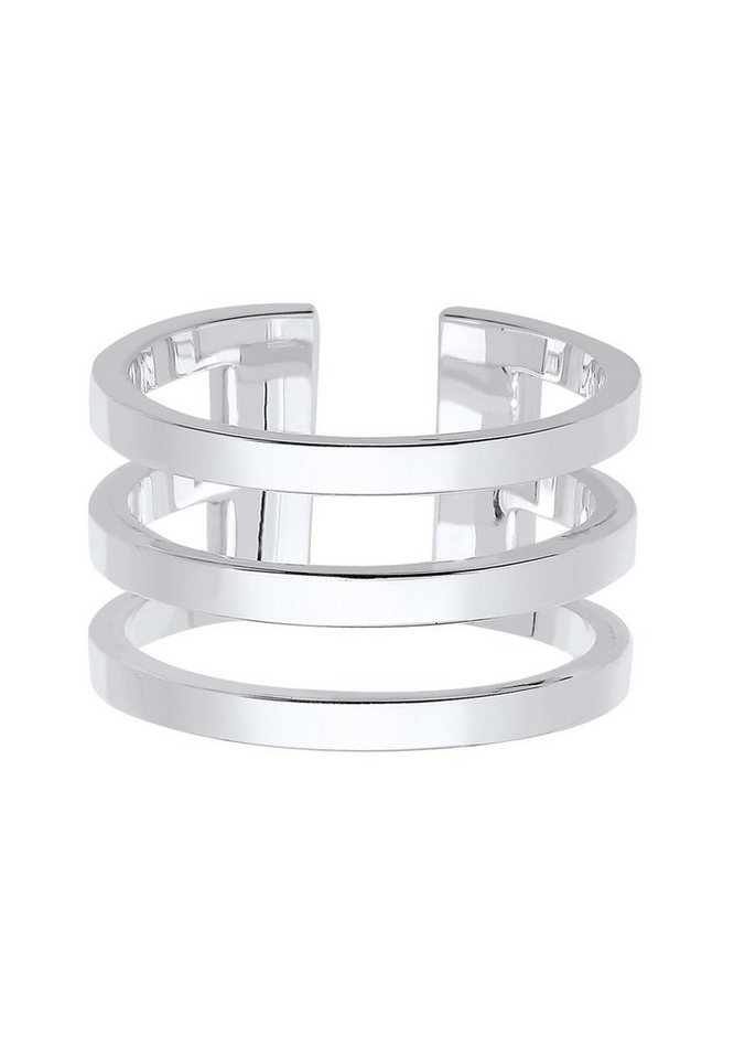 Elli Fingerring Silberring Breit Schlicht Offen 925 Silber – Bild 2 von 4