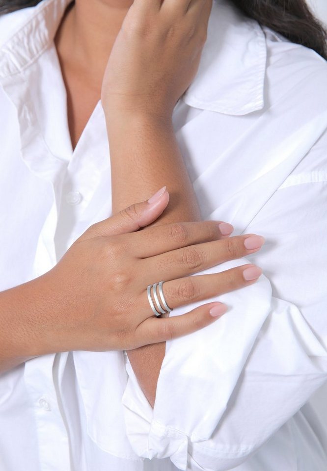 Elli Fingerring Silberring Breit Schlicht Offen 925 Silber – Bild 4 von 4