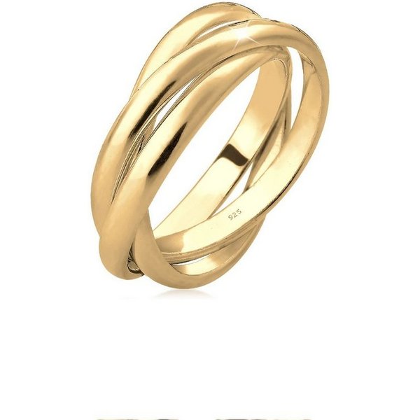 Elli Fingerring Wickelring Trio Trini Basic Schmuck Geschenk 925 Silber, Ring Set