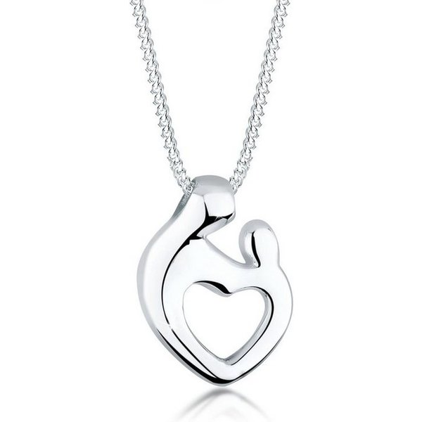 Elli Kette mit Anhänger Mutter & Kind Herz Schmuck Geschenk 925 Silber, Herz