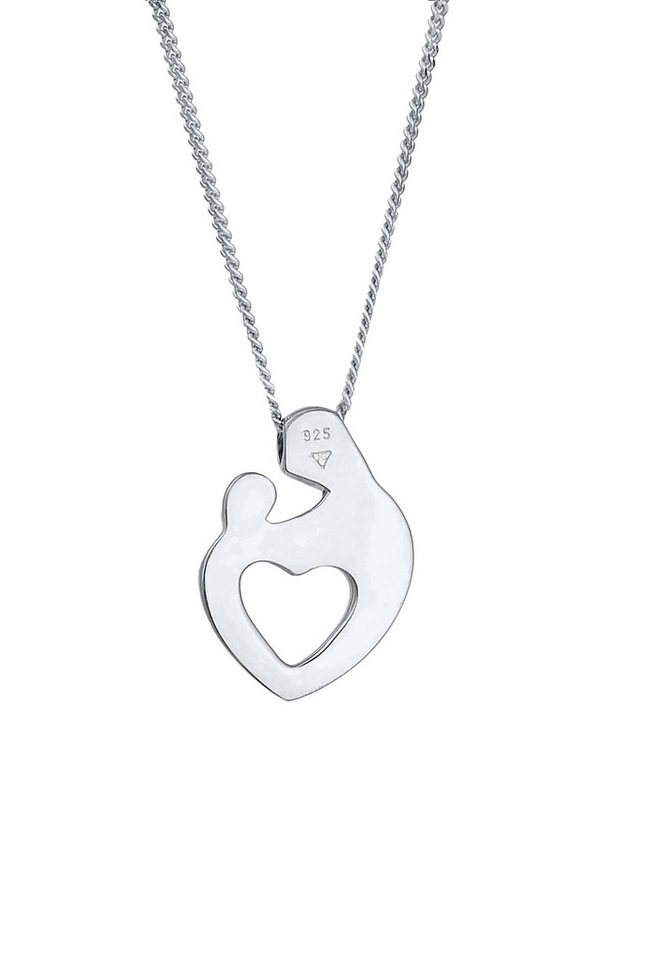 Elli Kette mit Anhänger Mutter & Kind Herz Schmuck Geschenk 925 Silber, Herz – Bild 4 von 5