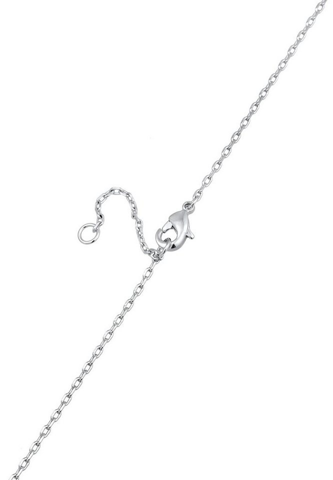 Elli Kette mit Anhänger Plättchen Kristalle Elegant Silberfarben, Plättchen – Bild 3 von 5