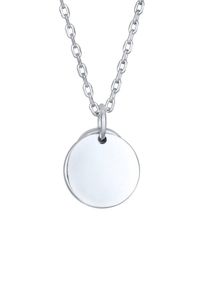 Elli Kette mit Anhänger Plättchen Kristalle Elegant Silberfarben, Plättchen – Bild 4 von 5