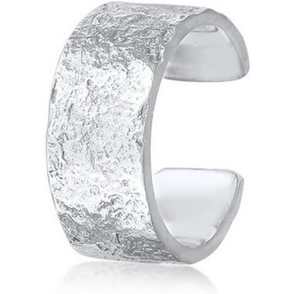 Elli Ohrklemme Earcuff Breit Basic Gehämmert 925 Silber