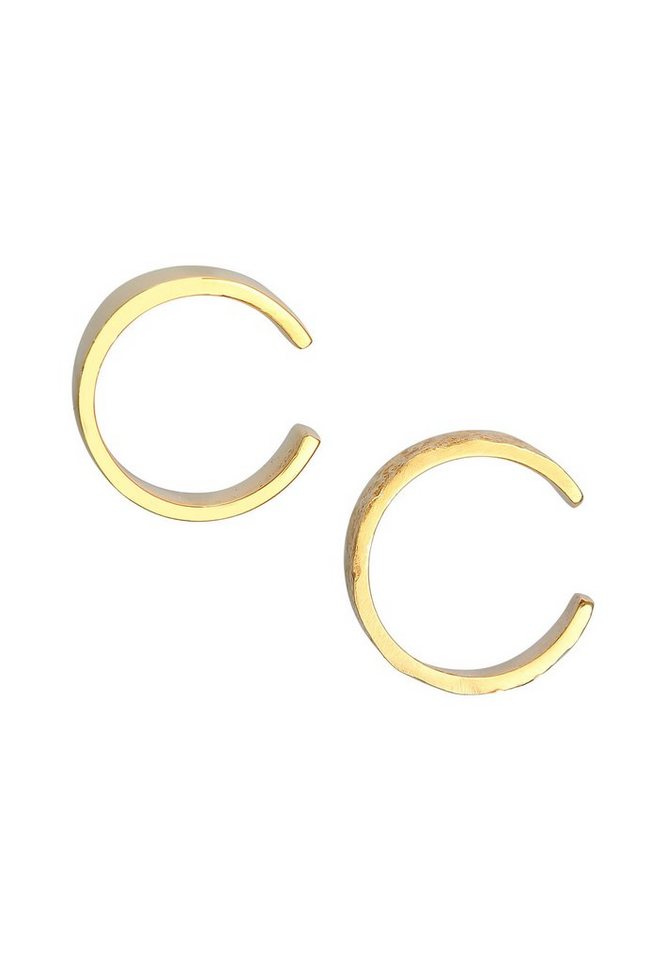 Elli Ohrklemmen-Set Earcuff Breit Basic Gehämmert 2er Set 925 Silber – Bild 3 von 5