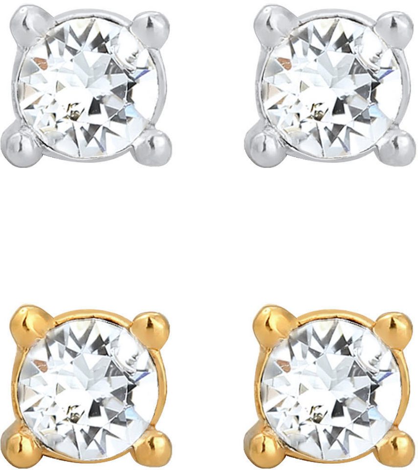 Elli Ohrstecker-Set Schmuck Geschenk Silber 925 Ohrringe (Set, 4-tlg), mit Glasstein – Bild 2 von 5