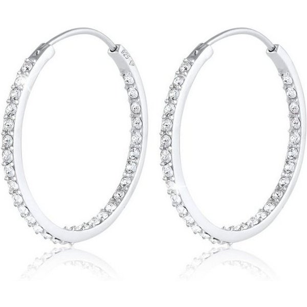 Elli Paar Creolen Creolen Funkelnd 925 Silber, mit Kristallen von Swarovski®