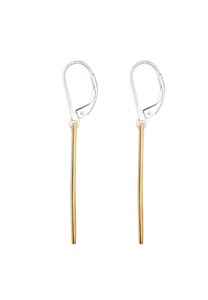 Elli Paar Ohrhänger Basic Hänger Geo Stab Look Schmuck Geschenk 925 Silber, Geo – Bild 3 von 5