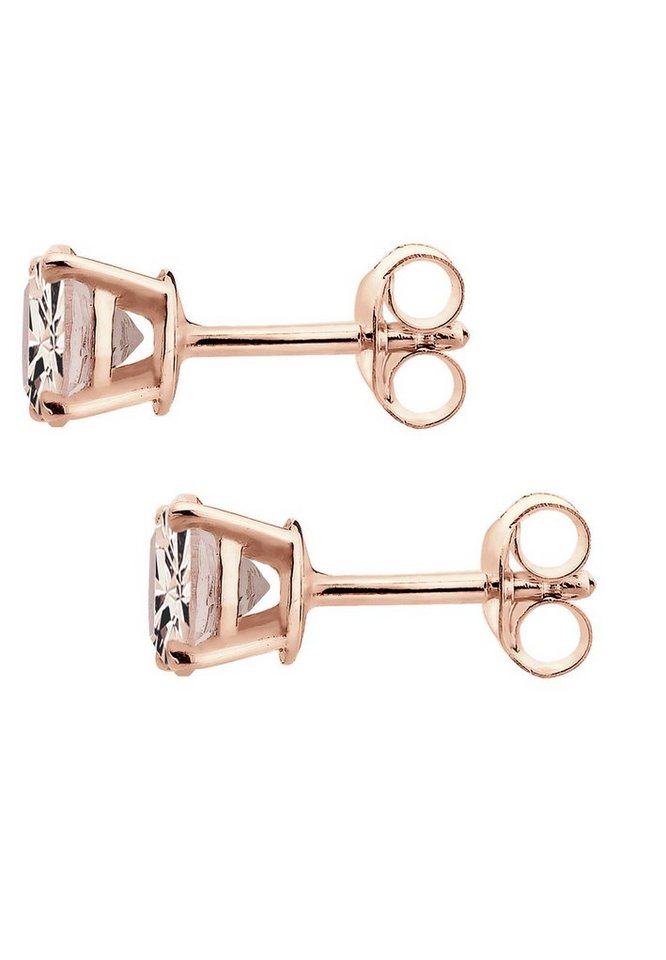 Elli Paar Ohrstecker Basic Rund Weiß 925 Silber, mit Kristallen von Swarovski® – Bild 4 von 5