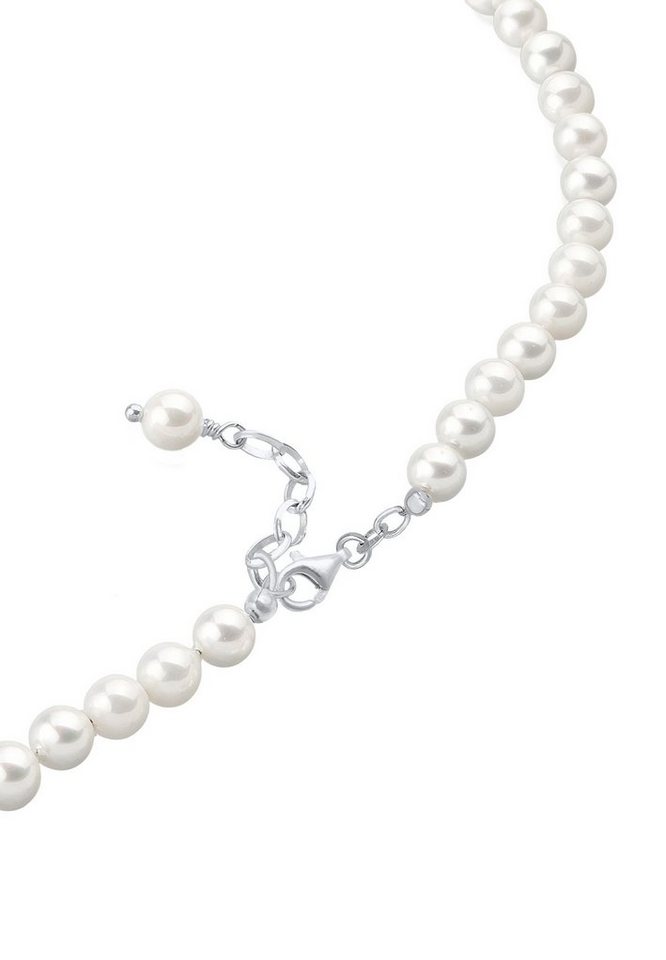 Elli Perlenkette Muschelkernperlen Rund Klassisch 925 Silber – Bild 2 von 3