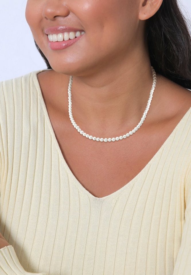 Elli Perlenkette Muschelkernperlen Rund Klassisch 925 Silber – Bild 3 von 3
