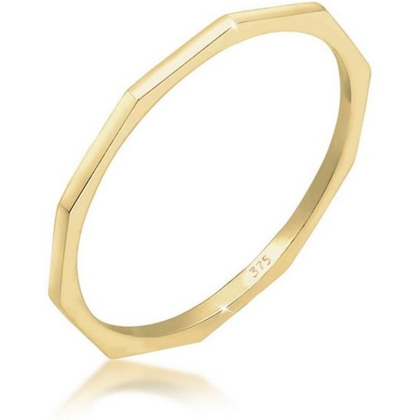 Elli Premium Fingerring Bandring 375 Gelbgold, Geo