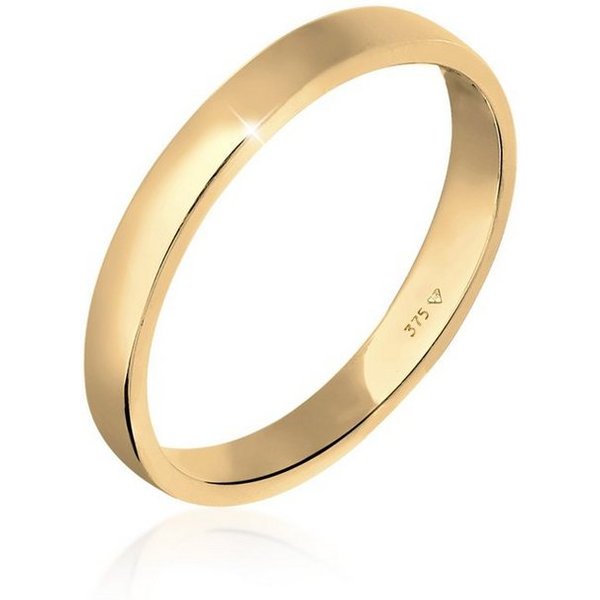 Elli Premium Fingerring Ehering Trauring Partnerring Basic 375 Gelbgold