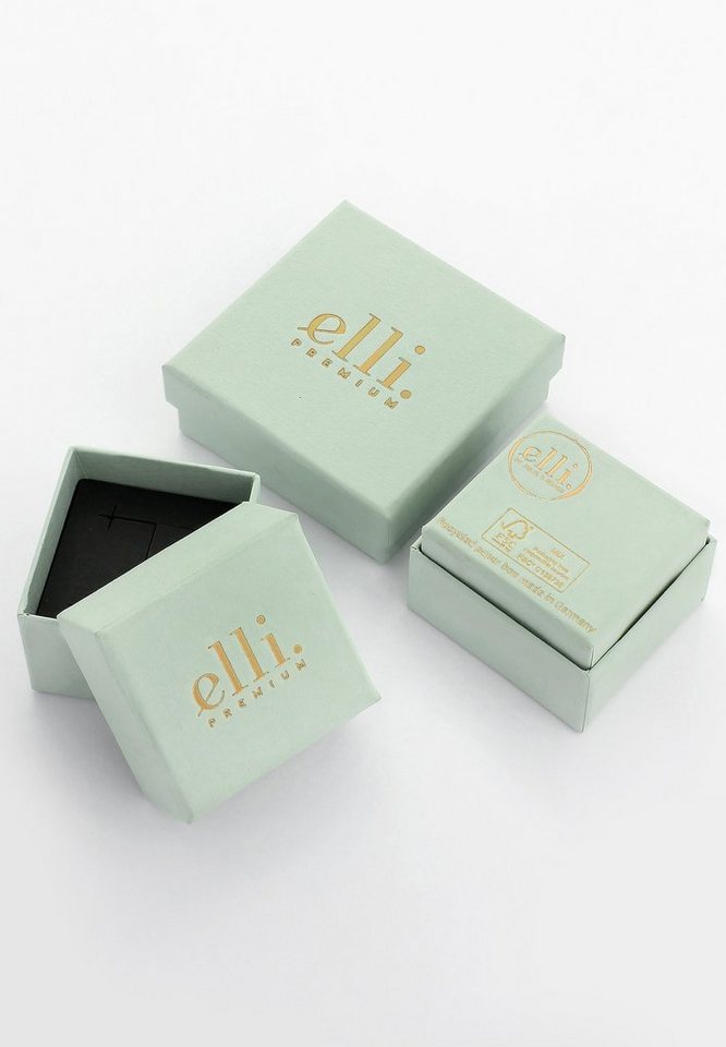 Elli Premium Fingerring Geo Trend Look Statement Offen 375 Gelbgold – Bild 5 von 5