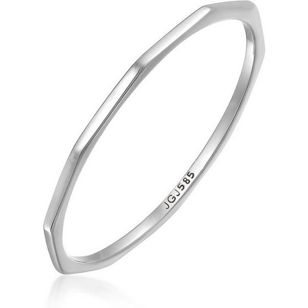 Elli Premium Fingerring Stapelring 585 Weißgold