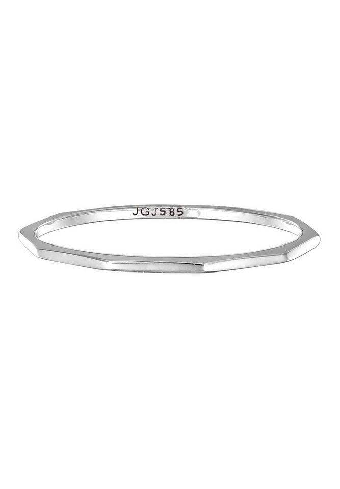 Elli Premium Fingerring Stapelring 585 Weißgold – Bild 2 von 5