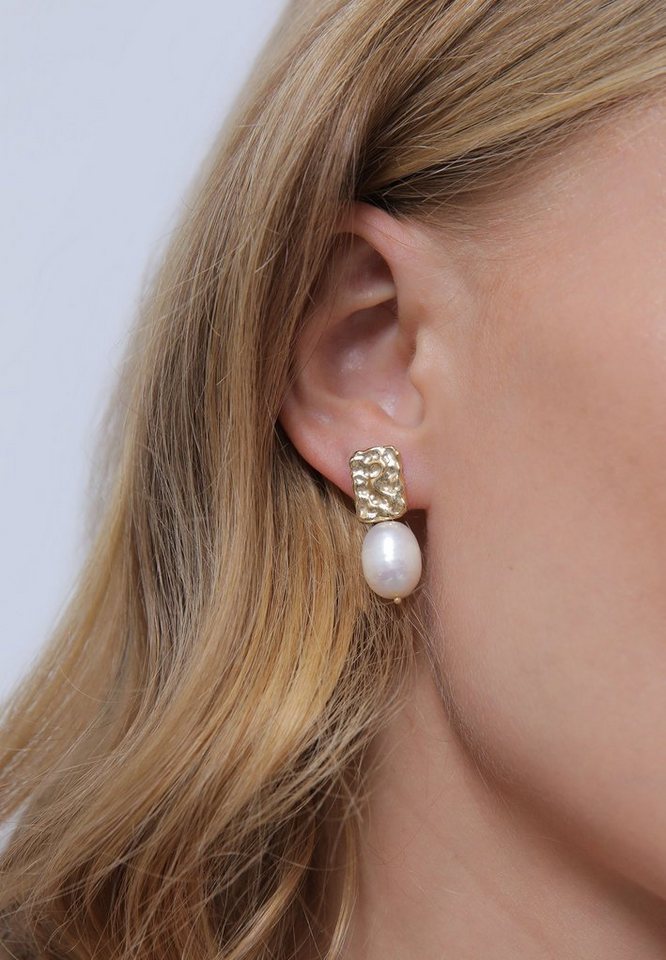 Elli Premium Perlenohrringe Barock Süßwasserzuchtperlen Weiß 925 Sterling Silber – Bild 5 von 5