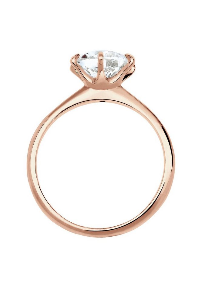 Elli Verlobungsring Verlobungsring Weiß 925 Silber, mit Kristallen von Swarovski® – Bild 3 von 4