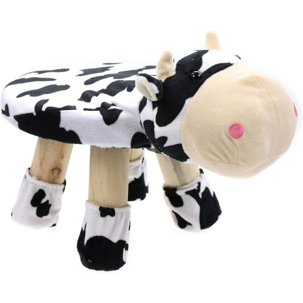 ELLUG Kindersessel Hocker für Kinder, Tiere, Plüschbezug & Holzbeine, bis 70kg 47*20*27cm