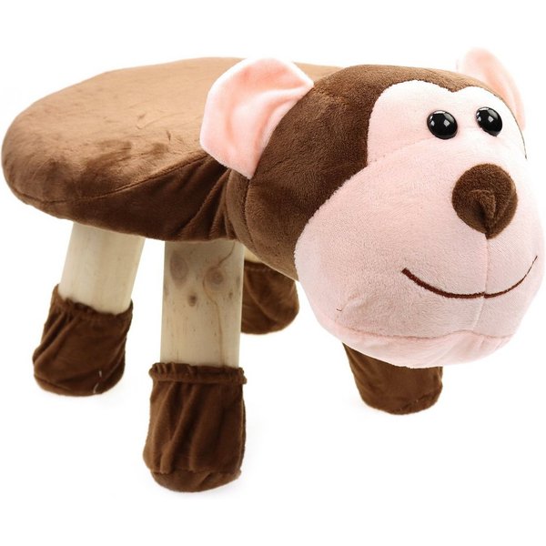 ELLUG Kindersessel Hocker für Kinder, Tiere, Plüschbezug & Holzbeine, bis 70kg 47*20*27cm
