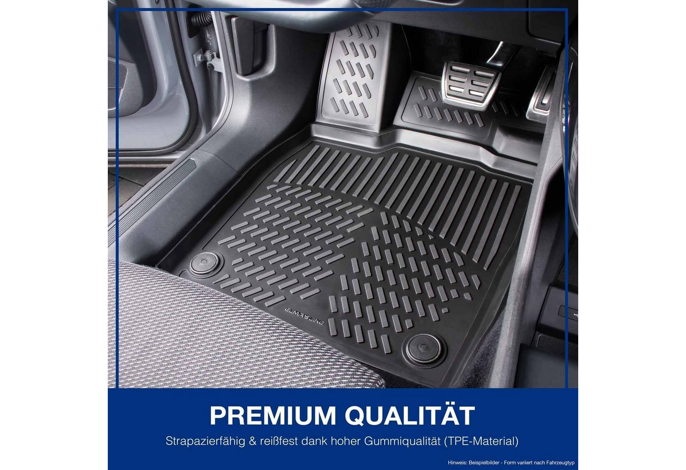 ELMASLINE Auto-Fußmatten (4 St), für VW Tiguan Allspace (2016 - 2023) 3D Gummimatten, Zubehör - Hoher Rand (2016, 2017, 2018, 2019, 2020, 2021, 2022, 2023) – Bild 2 von 4