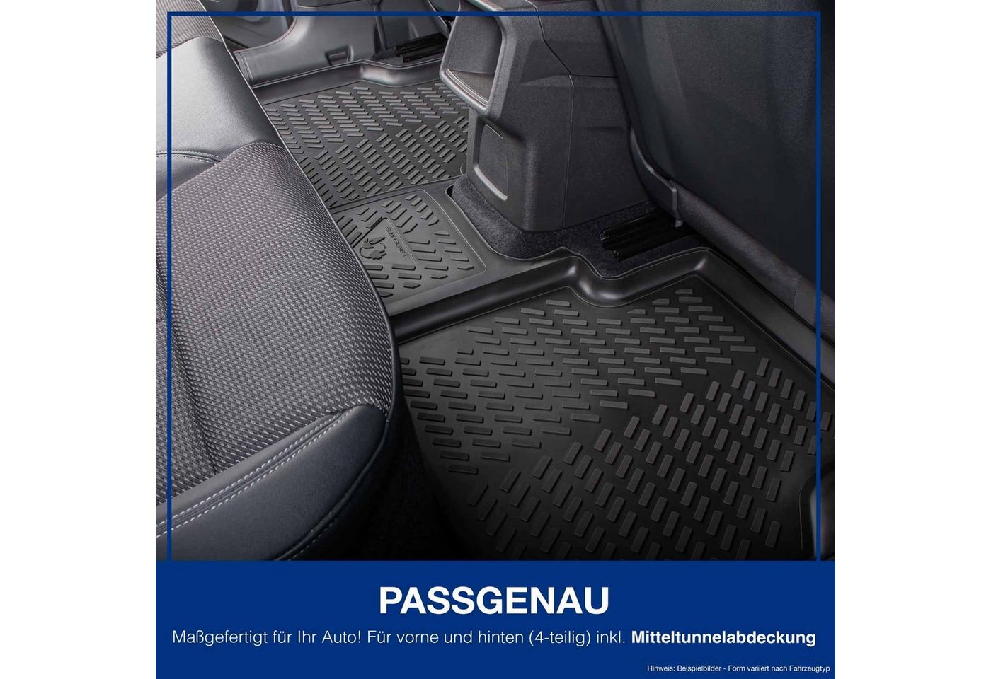 ELMASLINE Auto-Fußmatten (4 St), für VW Tiguan Allspace (2016 - 2023) 3D Gummimatten, Zubehör - Hoher Rand (2016, 2017, 2018, 2019, 2020, 2021, 2022, 2023) – Bild 4 von 4