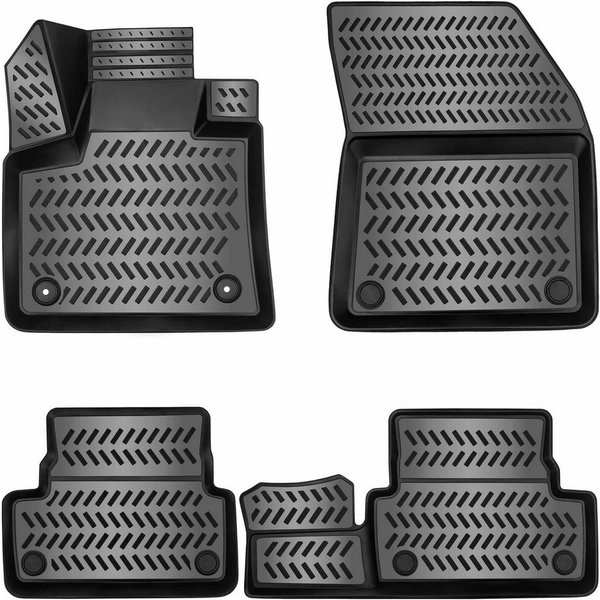ELMASLINE Auto-Fußmatten Gummi (4 St), für PEUGEOT 3008 2. Generation (2016-2024) 3D Gummimatten mit extra hohem Rand für mehr Schutz - Passend für Baujahre: , 