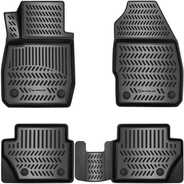 ELMASLINE Auto-Fußmatten Gummi (4 St), für FORD FIESTA 8. Gen. (2017-2025) - 3D Gummimatten mit extra hohem Rand für mehr Schutz - Passend für Baujahre: , 2017 