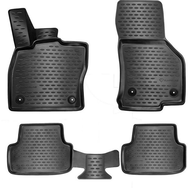 ELMASLINE Auto-Fußmatten Gummi (4 St), für VW GOLF 6 (2008-2014) - 3D Gummimatten mit extra hohem Rand für mehr Schutz - Passend für Baujahre: , 2008 - 2014