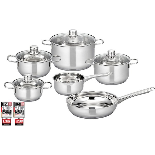 Elo Basic Topf-Set Moonshine, Edelstahl (Set, 10-tlg), mit Volumenskala