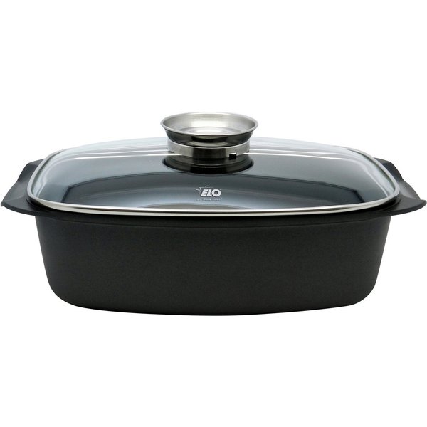 Elo Bräter Alucast, Aluminiumguss (1-tlg., 1 Bräter mit Glasdeckel), Aromaknopf, Induktion