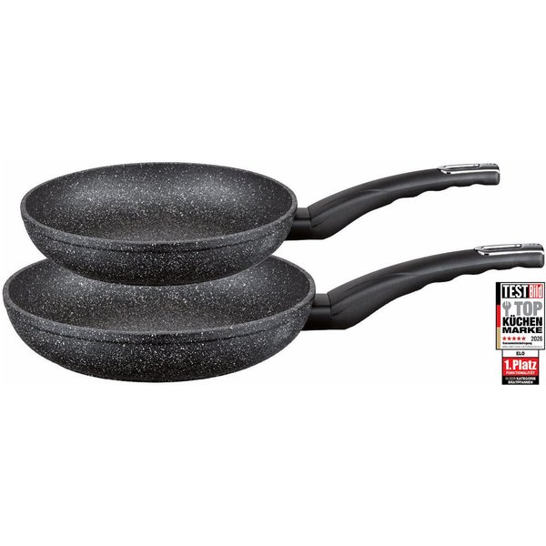 Elo Pfannen-Set Granit Evolution 2 teilig, Aluminium (Set, 2-tlg., je 1 Pfanne Ø 24/28 cm), Induktion