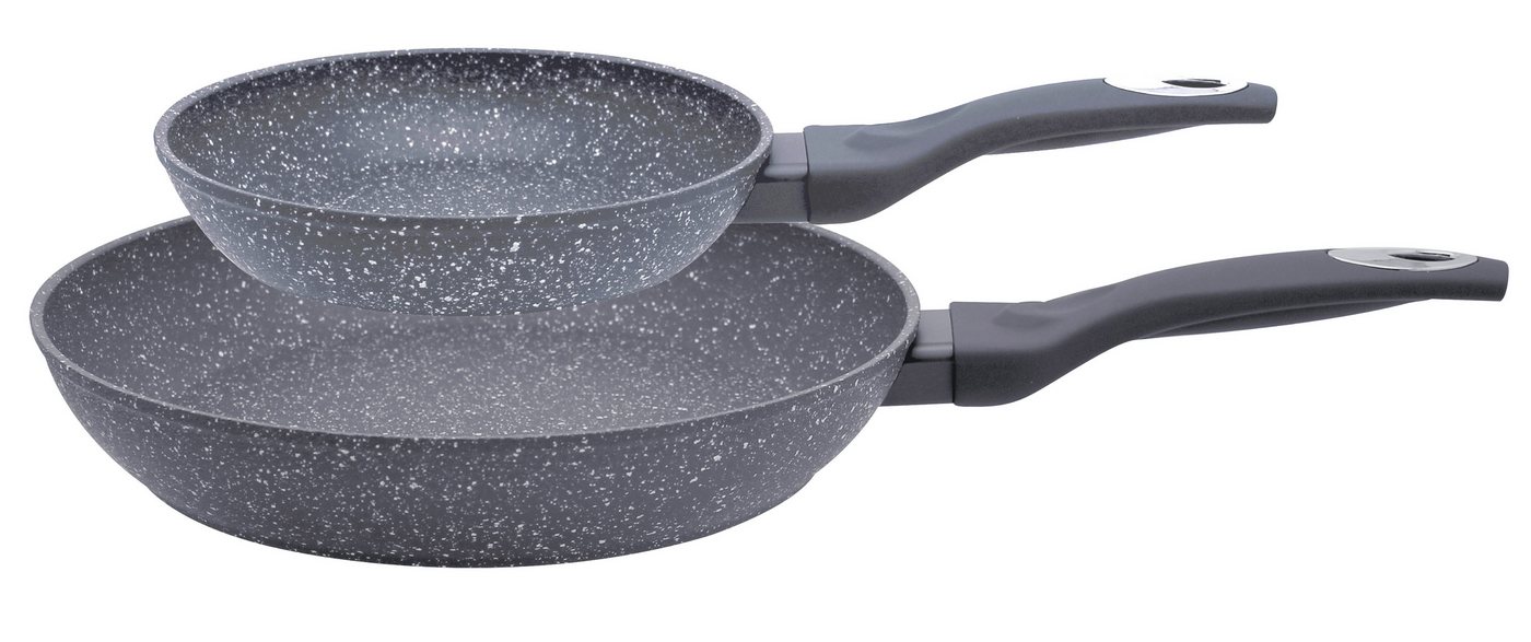 Elo Pfannen-Set Granit Passion 2-teilig (20/28 cm), Aluminium (Set, 2-tlg., je 1 Bratpfanne Ø 20/28 cm), extra raue Oberfläche mit weißen Punkten – Bild 2 von 5