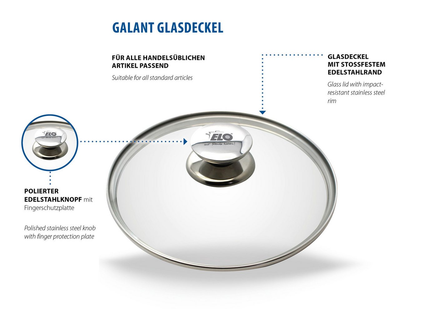 Elo Universaldeckel Galant, aus feuerfestem Glas, für modernes Sichtkochen – Bild 2 von 2