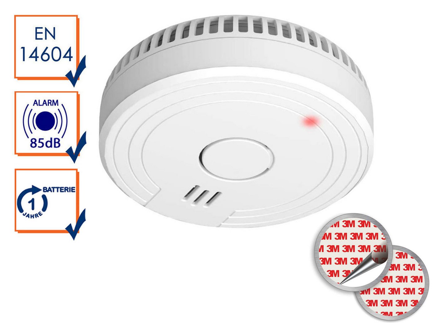 Elro Rauchmelder (optischer Brandmelder Klebepad, Magnet & Batterie Kleben statt Bohren) – Bild 2 von 5