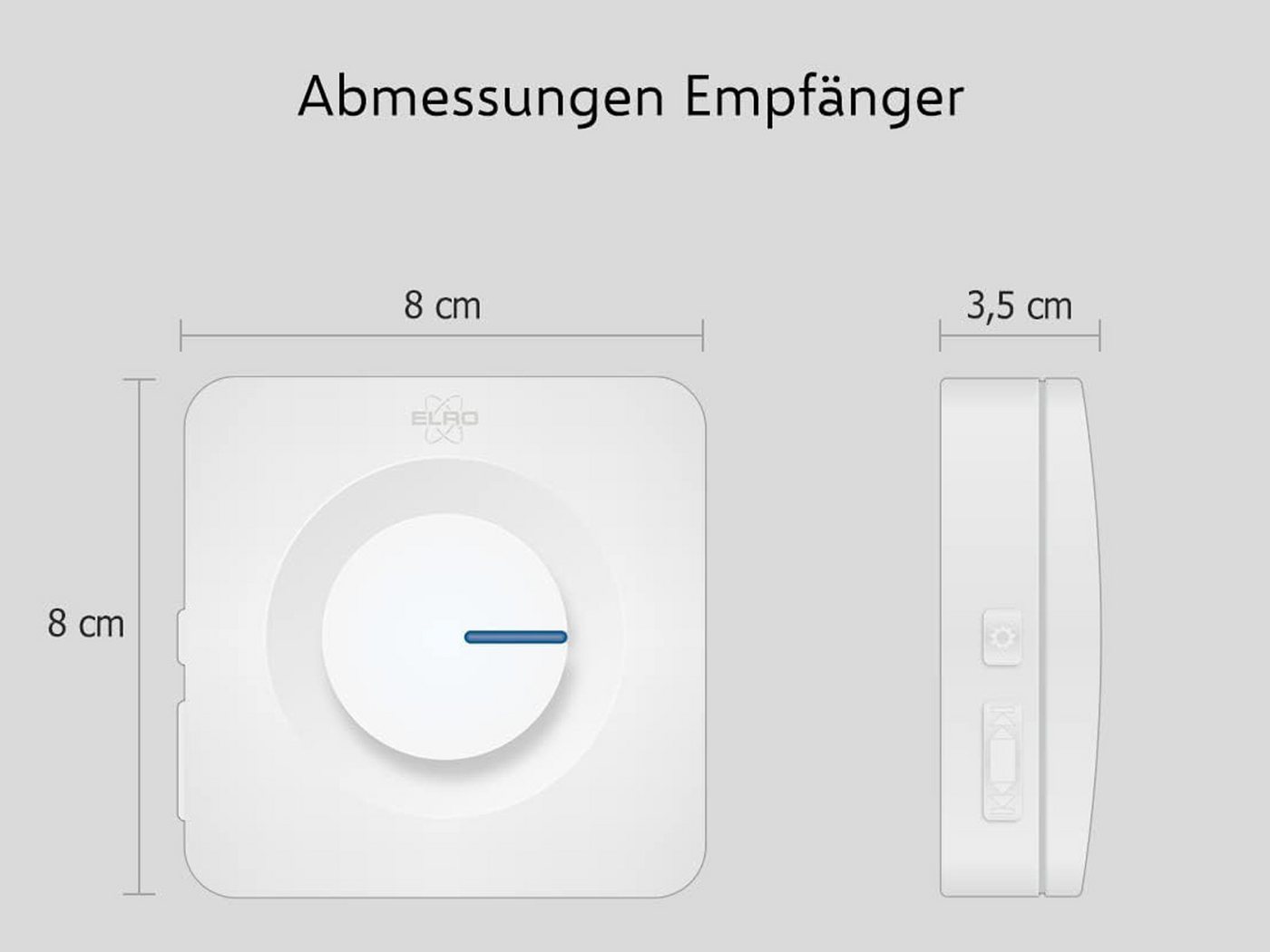 Elro Türklingel-Set, 2 Empfänger, 64 Klingeltöne, (4-tlg), Funkklingel mit Batterie, Türgongs mit Licht für Schwerhörige, Weiß – Bild 4 von 5