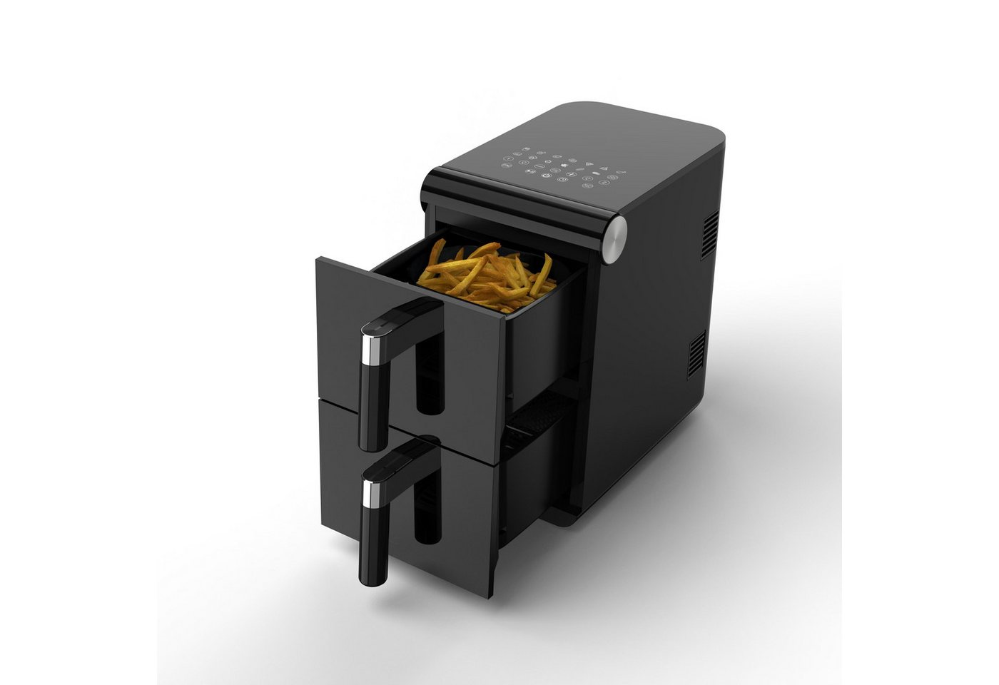 Elta Heißluftfritteuse Vertikal Doppelstock, 1700 W, 11 L Dual Zone XXL mit 2 unabhängigen Fächern, undTouchscreen – Bild 2 von 3