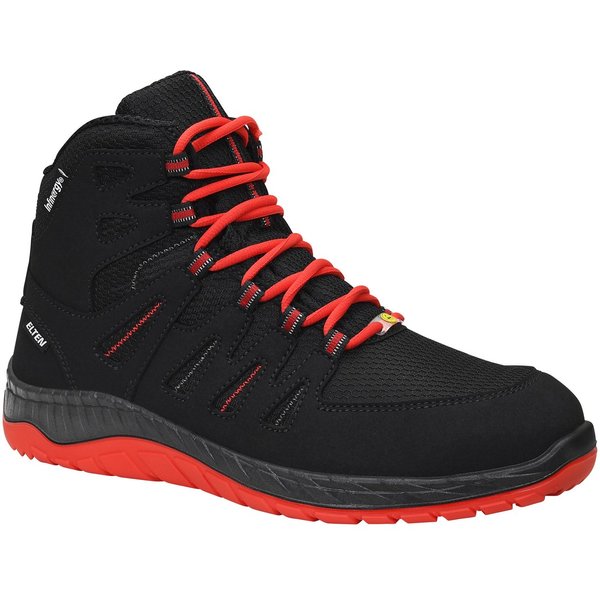 ELTEN MADDOX black-red Mid ESD S3S Sicherheitsstiefel (Schuhkarton, Paar)