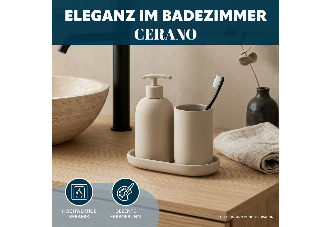eluno Badaccessoire-Set CERANO 3tlg. Keramik, 3 tlg. – Bild 2 von 5