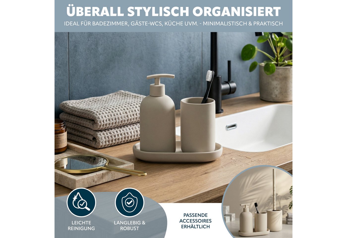 eluno Badaccessoire-Set CERANO 3tlg. Keramik, 3 tlg. – Bild 3 von 5