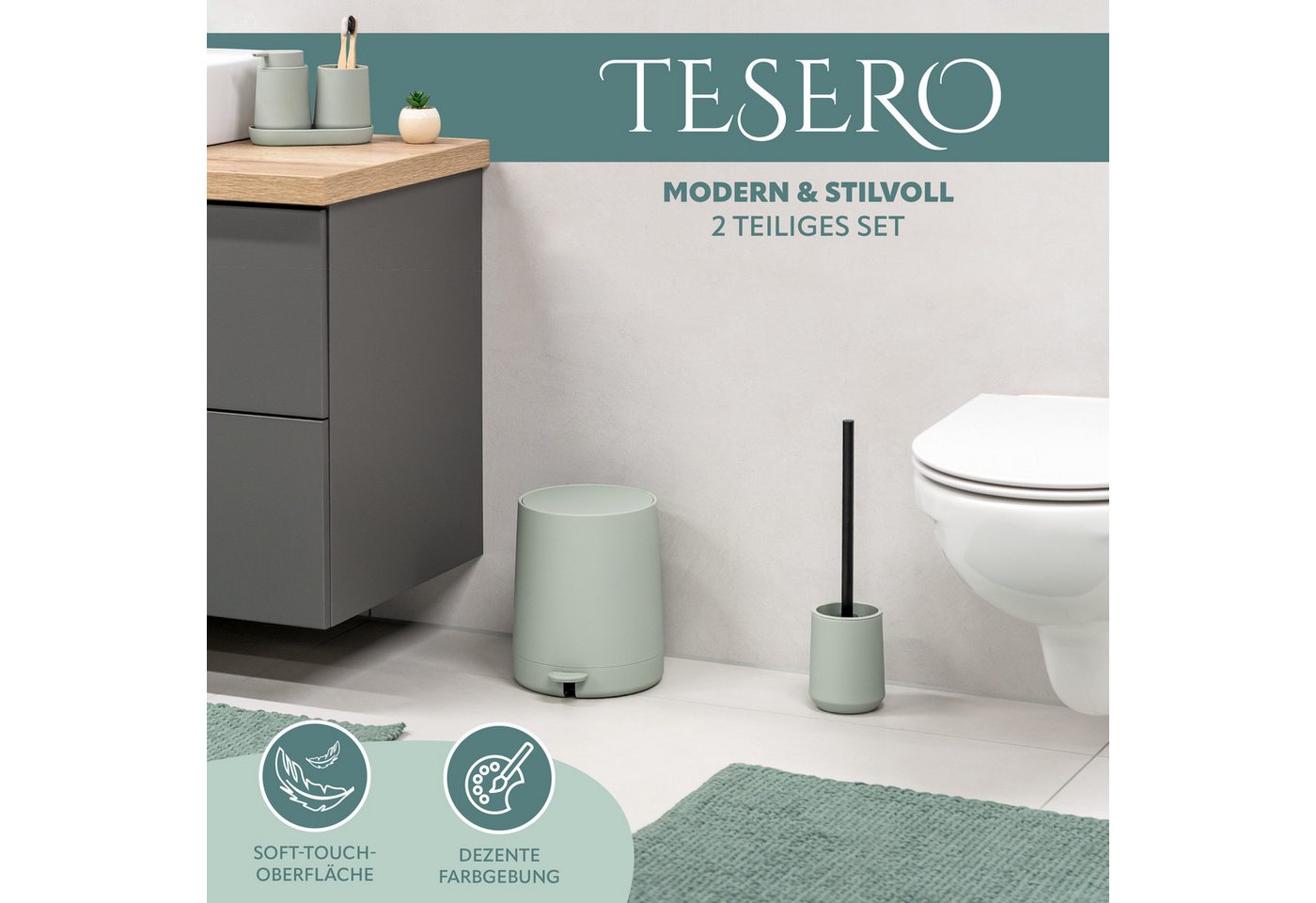 eluno Badaccessoire-Set TESERO 2tlg. Soft-Touch, 2 tlg. – Bild 2 von 5